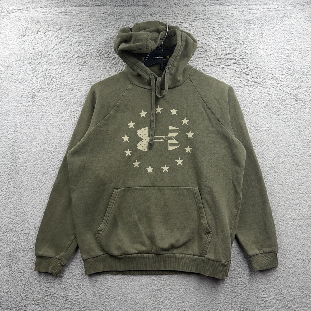 Under Armour Storm Hoodie Mens Sz M Black Camo Mossy Oak Breakup Fleece Pullover